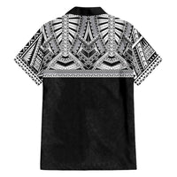 Samoan Traditional Art Tattoos Family Matching Puletasi and Hawaiian Shirt Tatau Tribal Motifs with Ula Fala Black LT03 - Polynesian Pride