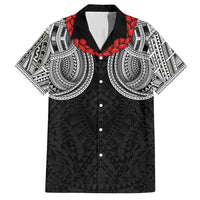 Samoan Traditional Art Tattoos Family Matching Short Sleeve Bodycon Dress and Hawaiian Shirt Tatau Tribal Motifs with Ula Fala Black - Polynesian Pride