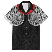 Samoan Traditional Art Tattoos Family Matching Tank Maxi Dress and Hawaiian Shirt Tatau Tribal Motifs with Ula Fala Black LT03 Dad's Shirt - Short Sleeve Black - Polynesian Pride