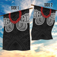 Samoan Traditional Art Tattoos Garden Flag Tatau Tribal Motifs with Ula Fala Black - Polynesian Pride
