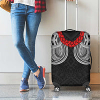 Samoan Traditional Art Tattoos Luggage Cover Tatau Tribal Motifs with Ula Fala Black - Polynesian Pride