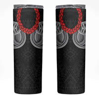 Samoan Traditional Art Tattoos Skinny Tumbler Tatau Tribal Motifs with Ula Fala Black - Polynesian Pride