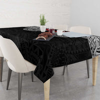 Samoan Traditional Art Tattoos Tablecloth Tatau Tribal Motifs with Ula Fala Black - Polynesian Pride