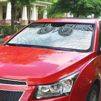 Samoan Traditional Art Tattoos Auto Sun Shade Tatau Tribal Motifs with Ula Nifo White - Polynesian Pride