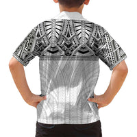 Samoan Traditional Art Tattoos Family Matching Long Sleeve Bodycon Dress and Hawaiian Shirt Tatau Tribal Motifs with Ula Nifo White LT03 - Polynesian Pride