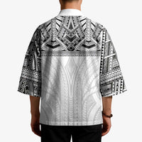 Samoan Traditional Art Tattoos Kimono Tatau Tribal Motifs with Ula Nifo White - Polynesian Pride