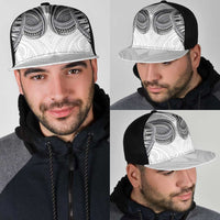 Samoan Traditional Art Tattoos Mesh Trucker Cap Tatau Tribal Motifs with Ula Nifo White - Polynesian Pride