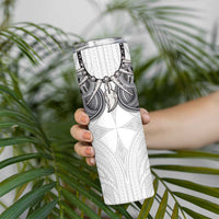 Samoan Traditional Art Tattoos Skinny Tumbler Tatau Tribal Motifs with Ula Nifo White - Polynesian Pride