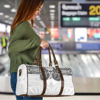 Samoan Traditional Art Tattoos Travel Bag Tatau Tribal Motifs with Ula Nifo White - Polynesian Pride