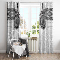 Samoan Traditional Art Tattoos Window Curtain Tatau Tribal Motifs with Ula Nifo White - Polynesian Pride