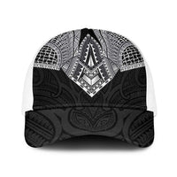 Samoan Traditional Art Tattoos Baseball Net Cap Tatau Roman Reigns Black Color - Polynesian Pride