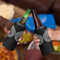 Samoan Traditional Art Tattoos 4 in 1 Can Cooler Tumbler Tatau Roman Reigns Black Color - Polynesian Pride