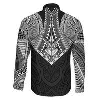 Samoan Traditional Art Tattoos Family Matching Mermaid Dress and Hawaiian Shirt Tatau Roman Reigns Black Color LT03 - Polynesian Pride