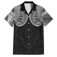 Samoan Traditional Art Tattoos Family Matching Off Shoulder Maxi Dress and Hawaiian Shirt Tatau Roman Reigns Black Color LT03 Dad's Shirt - Short Sleeve Black - Polynesian Pride