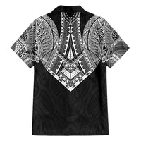 Samoan Traditional Art Tattoos Family Matching Puletasi and Hawaiian Shirt Tatau Roman Reigns Black Color - Polynesian Pride