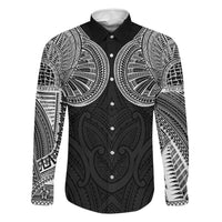 Samoan Traditional Art Tattoos Family Matching Short Sleeve Bodycon Dress and Hawaiian Shirt Tatau Roman Reigns Black Color LT03 Dad's Shirt - Long Sleeve Black - Polynesian Pride