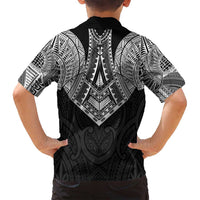 Samoan Traditional Art Tattoos Family Matching Tank Maxi Dress and Hawaiian Shirt Tatau Roman Reigns Black Color LT03 - Polynesian Pride
