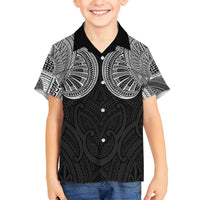 Samoan Traditional Art Tattoos Family Matching Tank Maxi Dress and Hawaiian Shirt Tatau Roman Reigns Black Color LT03 Son's Shirt Black - Polynesian Pride