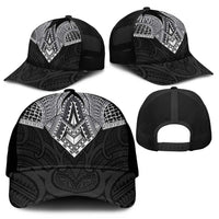Samoan Traditional Art Tattoos Mesh Trucker Cap Tatau Roman Reigns Black Color - Polynesian Pride