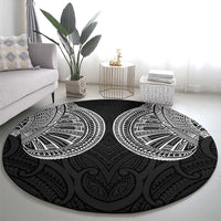 Samoan Traditional Art Tattoos Round Carpet Tatau Roman Reigns Black Color - Polynesian Pride