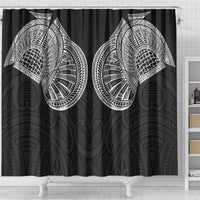 Samoan Traditional Art Tattoos Shower Curtain Tatau Roman Reigns Black Color - Polynesian Pride