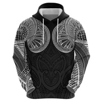 Samoan Traditional Art Tattoos Zip Hoodie Tatau Roman Reigns Black Color - Polynesian Pride