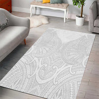 Samoan Traditional Art Tattoos Area Rug Tatau Roman Reigns White Color - Polynesian Pride
