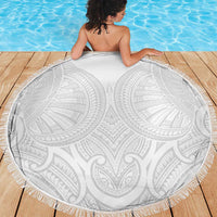 Samoan Traditional Art Tattoos Beach Blanket Tatau Roman Reigns White Color LT03 - Polynesian Pride