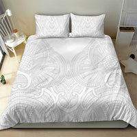 Samoan Traditional Art Tattoos Bedding Set Tatau Roman Reigns White Color - Polynesian Pride