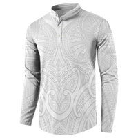 Samoan Traditional Art Tattoos Button Sweatshirt Tatau Roman Reigns White Color - Polynesian Pride