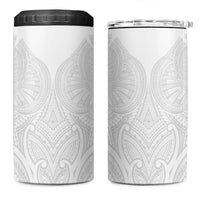 Samoan Traditional Art Tattoos 4 in 1 Can Cooler Tumbler Tatau Roman Reigns White Color - Polynesian Pride