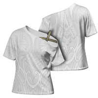Samoan Traditional Art Tattoos Cross Shoulder Shirt Tatau Roman Reigns White Color - Polynesian Pride