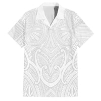 Samoan Traditional Art Tattoos Family Matching Short Sleeve Bodycon Dress and Hawaiian Shirt Tatau Roman Reigns White Color LT03 Dad's Shirt - Short Sleeve White - Polynesian Pride