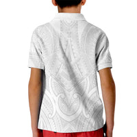 Samoan Traditional Art Tattoos Kid Polo Shirt Tatau Roman Reigns White Color - Polynesian Pride