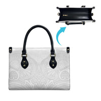 Samoan Traditional Art Tattoos Leather Bag Tatau Roman Reigns White Color - Polynesian Pride