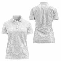 Samoan Traditional Art Tattoos Women Polo Shirt Tatau Roman Reigns White Color - Polynesian Pride