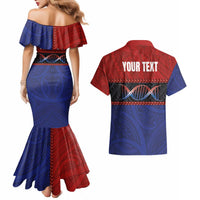 Personalised Samoan DNA-Proud of Samoa Couples Matching Mermaid Dress and Hawaiian Shirt Polynesian Patterns - Polynesian Pride