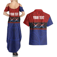 Personalised Samoan DNA-Proud of Samoa Couples Matching Summer Maxi Dress and Hawaiian Shirt Polynesian Patterns - Polynesian Pride