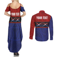 Personalised Samoan DNA-Proud of Samoa Couples Matching Summer Maxi Dress and Long Sleeve Button Shirt Polynesian Patterns LT03 - Polynesian Pride
