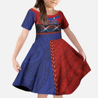 Personalised Samoan DNA-Proud of Samoa Kid Short Sleeve Dress Polynesian Patterns LT03 KID Multicolor - Polynesian Pride