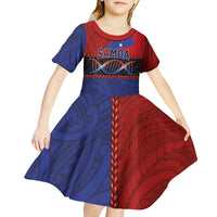Personalised Samoan DNA-Proud of Samoa Kid Short Sleeve Dress Polynesian Patterns LT03 - Polynesian Pride