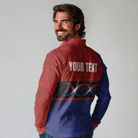 Personalised Samoan DNA-Proud of Samoa Long Sleeve Polo Shirt Polynesian Patterns - Polynesian Pride