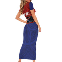 Personalised Samoan DNA-Proud of Samoa Short Sleeve Bodycon Dress Polynesian Patterns LT03 - Polynesian Pride