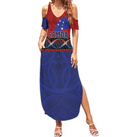 Personalised Samoan DNA-Proud of Samoa Summer Maxi Dress Polynesian Patterns - Polynesian Pride