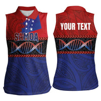 Personalised Samoan DNA-Proud of Samoa Women Sleeveless Polo Shirt Polynesian Patterns - Polynesian Pride