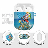 Polynesian Merry Christmas AirPods Case Funny Santa with Sea Turtle Beach Plumeria - Polynesian Pride