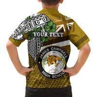 Hawaii James Campbell High School Kid Hawaiian Shirt Kakau Pattern Gold Color Version LT03 - Polynesian Pride