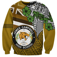 Hawaii James Campbell High School Sweatshirt Kakau Pattern Gold Color Version LT03 Unisex Gold - Polynesian Pride