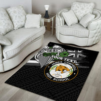 Hawaii James Campbell High School Area Rug Kakau Pattern Black Version LT03 - Polynesian Pride