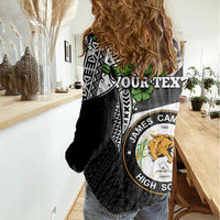 Hawaii James Campbell High School Women Casual Shirt Kakau Pattern Black Version LT03 - Polynesian Pride